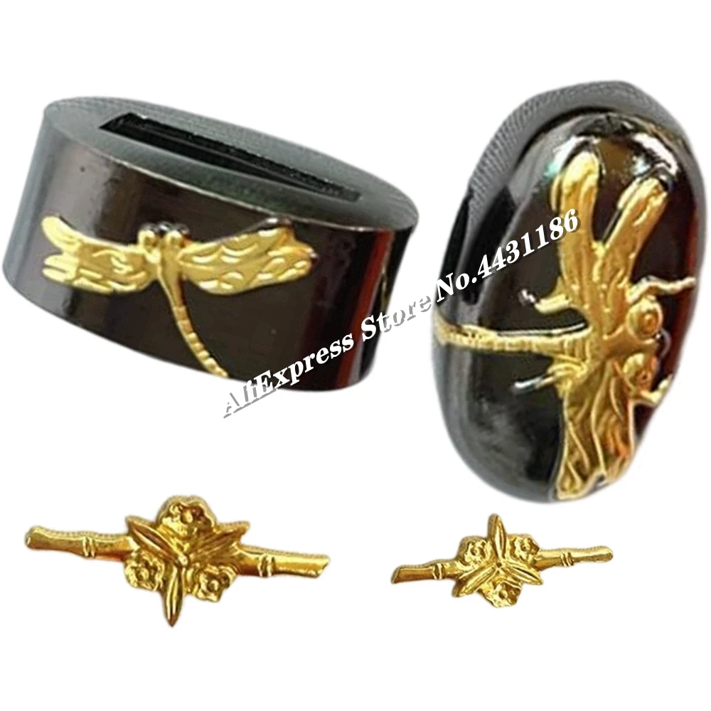 Set Dragonfly Kashira/Fuchi/Menuki Sleeve Butt Cap Collar Alloy Fittings for Japanese Sword Katana Wakizashi Tanto Handle Tsuka