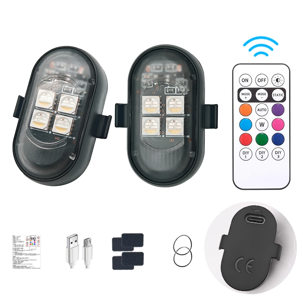 Remote Control LED Strobe Lights RGB Flash Underglow Footwell Car Mods Motorcycle Bike SUV Lamp Accent Interior Accessories