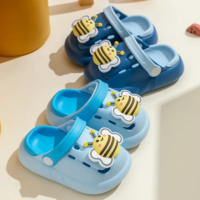 

Children's Non-slip Slippers Boys And Girls Indoor Soft Sole Breathable Deodorant Cute Cartoon Bee Toe Sandals