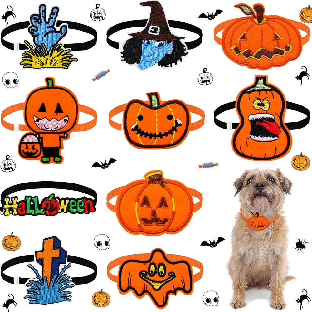 

50/100ps Dog Bowties Halloween Pumpkin Small Dog Bow Tie Dogs Pets Grooming Accessories Halloween Pet Supplies Dog Accessories