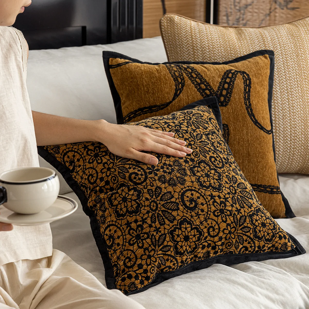 New Classical Style Cushion Cover Fall Home Decor Living Room Throw Pillow Cover 45x45cm Sofa Bed Chinese Model Room Decoration