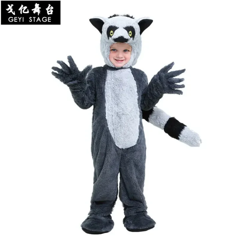 COS Lemur Halloween Animal Performance Costume Cute Northern Giant Mouse Madagascar Parent-child Costume