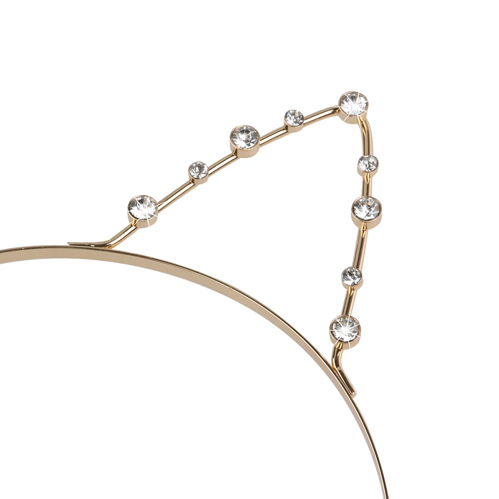 

2Pcs Cat Ear Metal Headband Crystal Rhinestone for Women Girls Evening Party Dance Prom Cosplay Accessory Cat Ear Headband