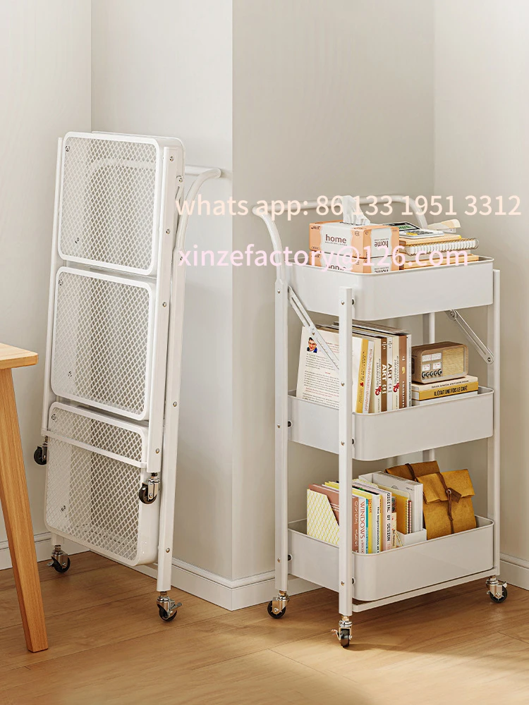 

Customizable Foldable storage rack Small cart storage rack Multi story floor