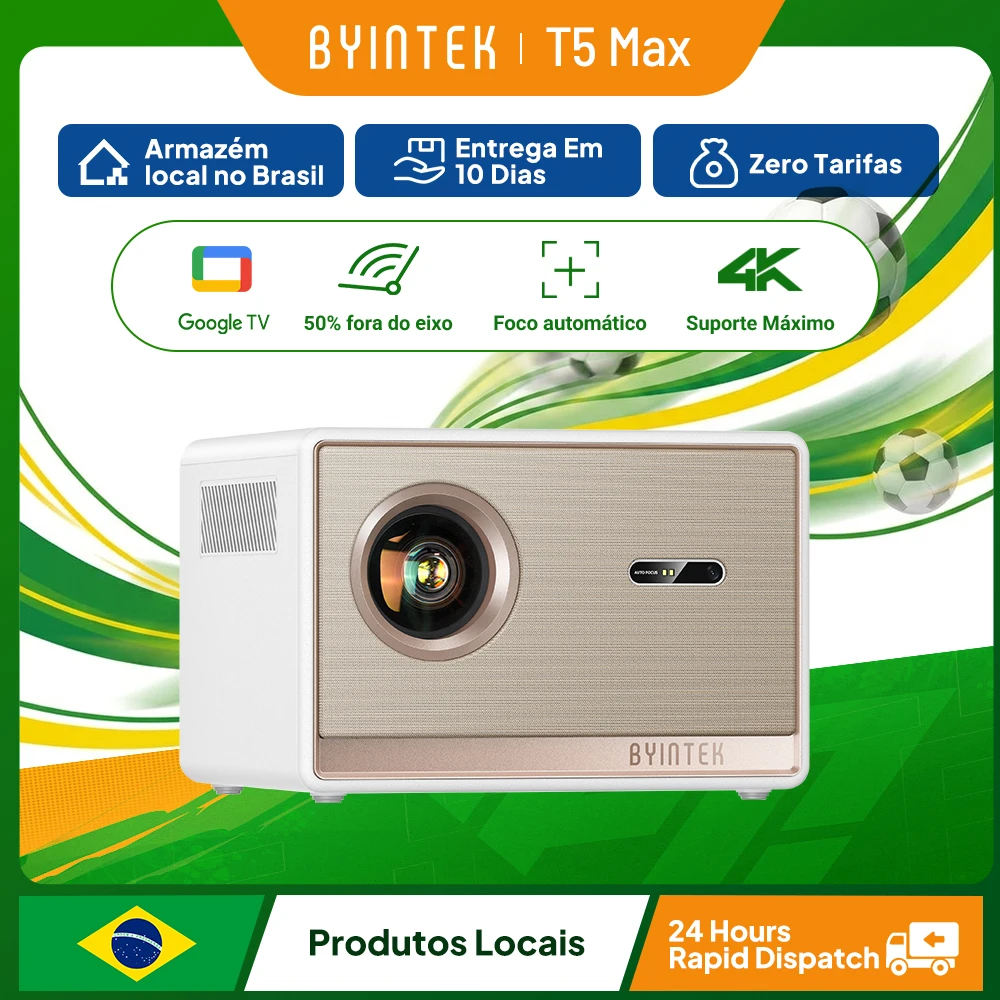 Byintek T5 Max Projetor 1080P 4K Full HD 1000 ANSI