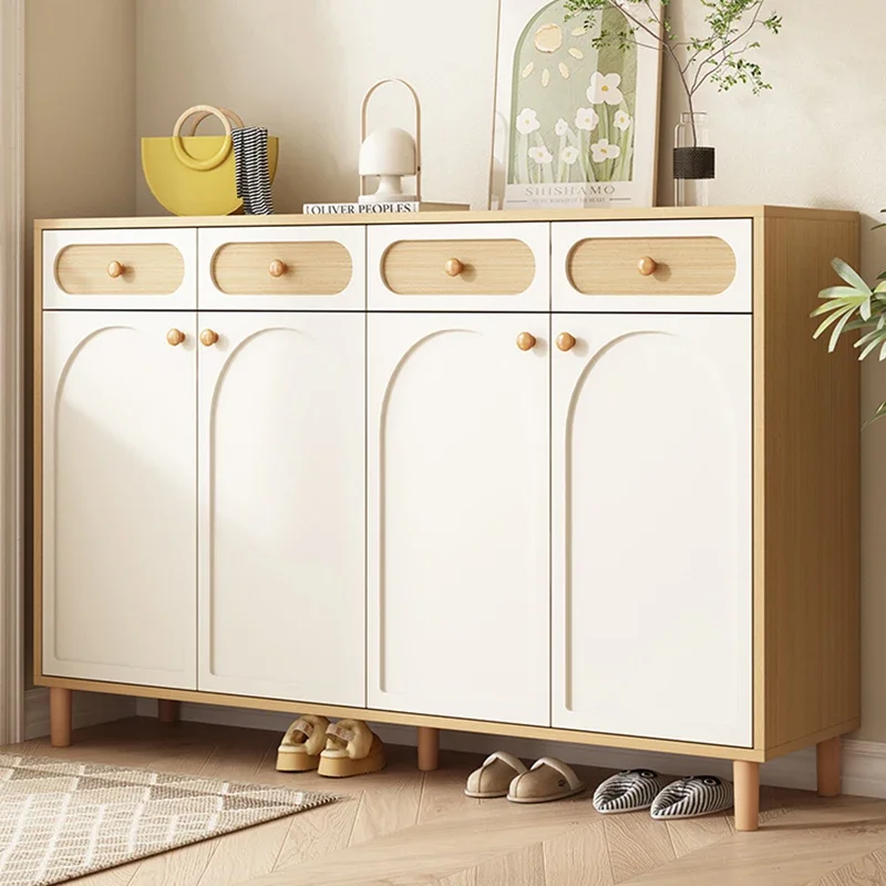 

Designer Luxury Shoe Shelf Organizer Storage Mobile Living Room Display Wooden Shoe Cabinet Box Muebles Shoemakers Furniture