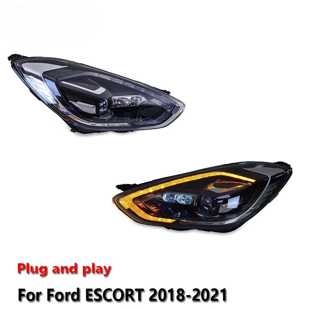 

Car LED Upgrade Headlight Accessories For Ford Escort 2018-2021 DRL Brake Turn Signal Lamp Plug and Play
