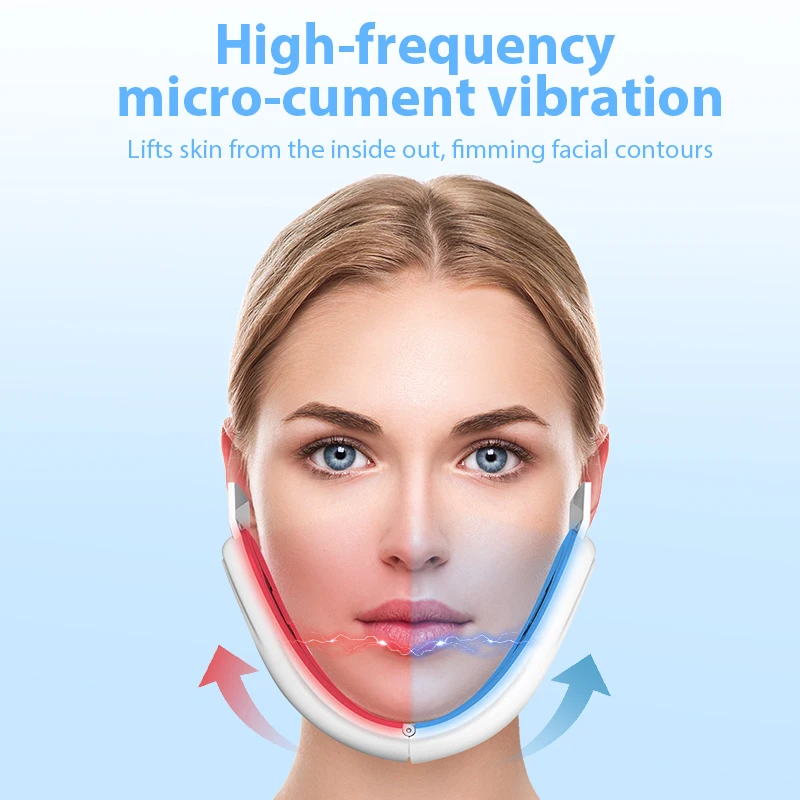 อุปกรณ์ยกกระชับใบหน้าแสงสีแดงฟื้นฟูผิว V เครื่องนวดหน้า Double Chin Lift Up พร้อมรีโมทคอนโทรลเครื่องมือความงามบนใบหน้า
