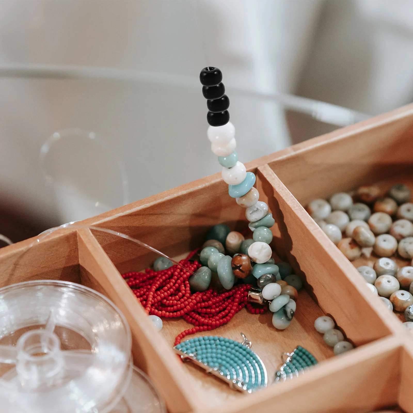 

DEARMAMY 4000PCS Spacer Beads Round Loose for Jewelry Making Craft Bracelet Necklace Supplies