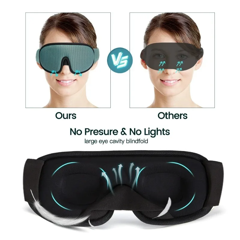 Máscara de dormir 3D bloquear luz máscara de sono para olhos macio dormir ajuda máscara de olho para viagens sombra noite respirável