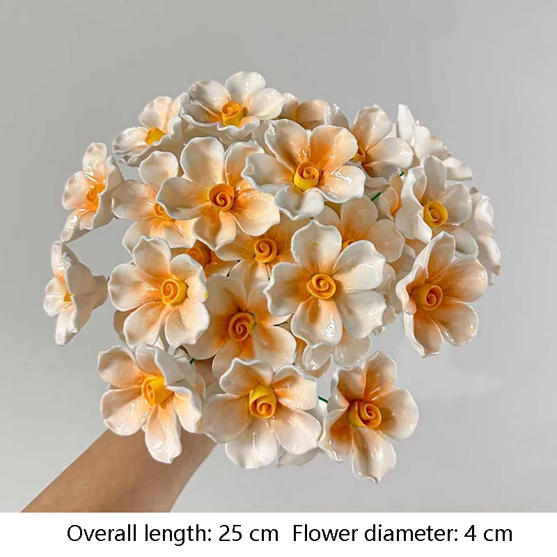 5 Stück Ländliche Wildblumen Keramik-Simulationsblumen Hochtemperaturbeständige Handgefertigte Ewige Blumen Dekorationen Kreative Geschenke für Zuhause – Detail 17