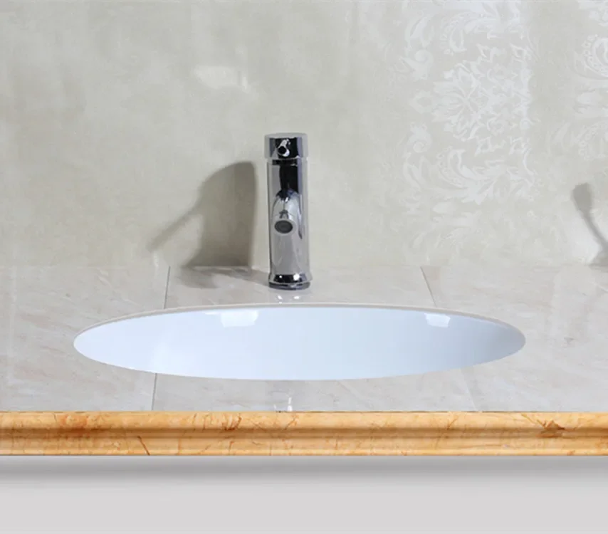 Simple ceramic connection column basin, bathroom, vertical small washbasin