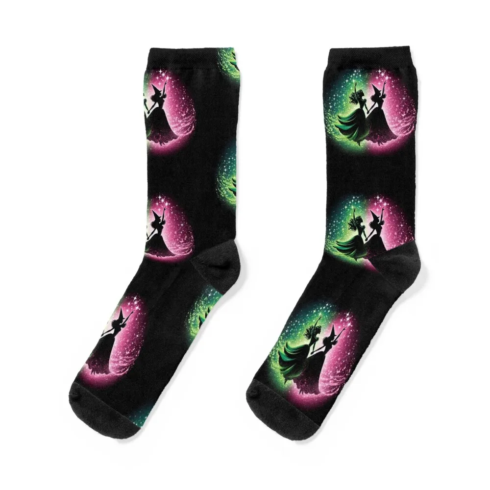 

Elphaba & Glinda Wicked the Musical Socks winter thermal Run Rugby Crossfit Men's Socks Women's