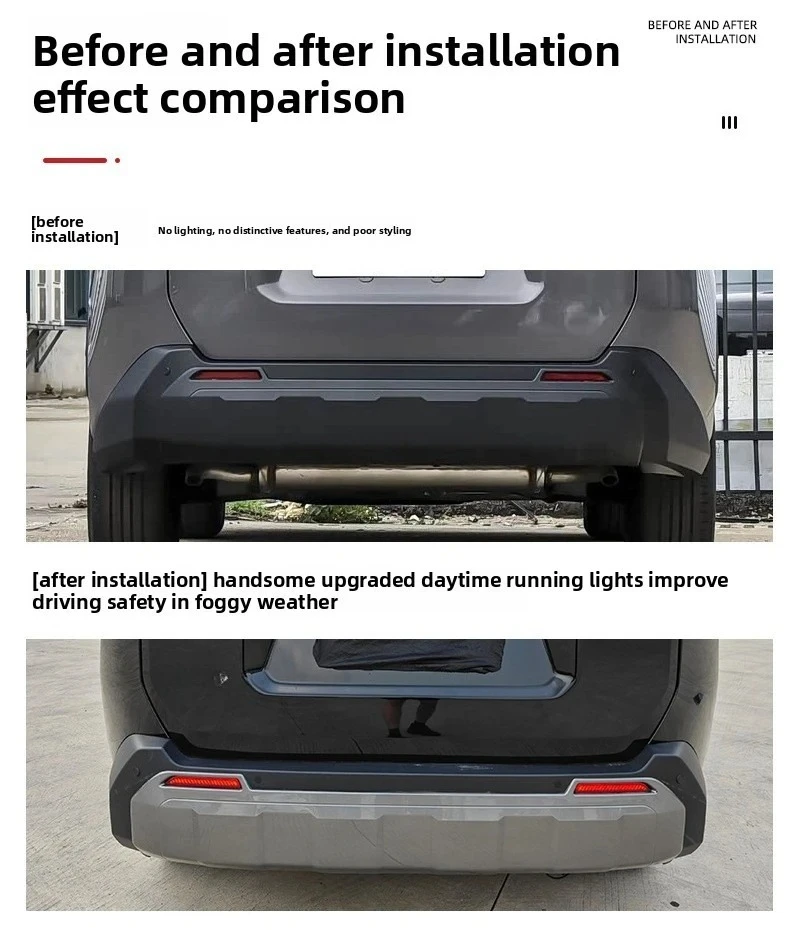 For Toyota RAV4 2026 Car Led Rear Bumper Light Reflector DRL Dynamic Turn Signal Driving Brake Light Rear Fog Lamp Modification detail image 2