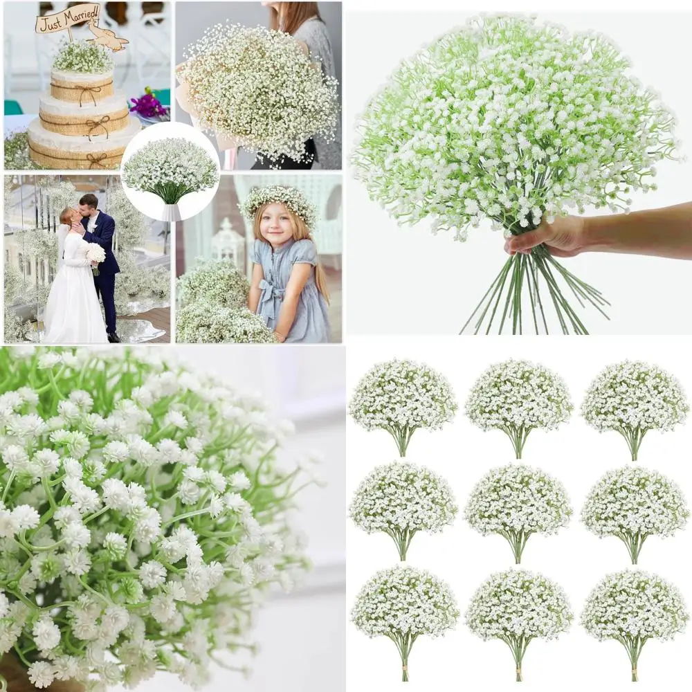 

150 Pcs Babys Breath Artificial Flowers,Artificial Babys Breath Flowers,Fake Flowers Silk Plastic Artificial Gypsophila Realisti