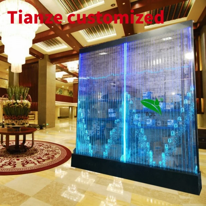 (Customized) customized multi color LED dancing bubble fountain waterfall wall hotel lobby wall decoration