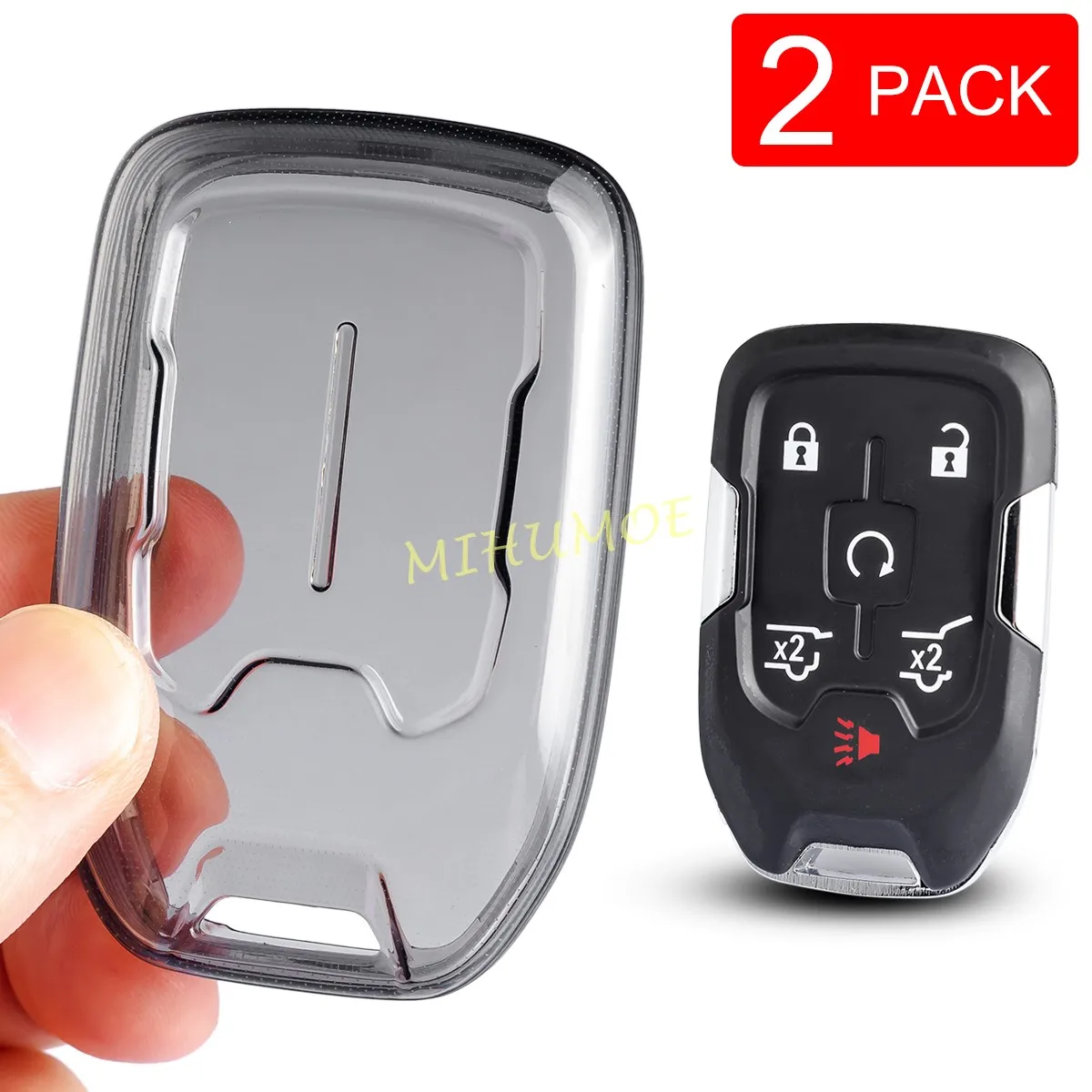 

Transparent Car Remote Key Case Cover Shell For Chevrolet Silverado GMC Sierra 1500 2500HD 3500HD Terrain Acadia 2020 2021 2022