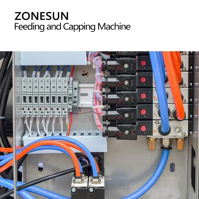 ZONESUN ZS-XGVS1 ماكينة تغطية الفراغ الأوتوماتيكية 4 رؤوس أغطية تغذية زجاجة بلاستيكية جرة خط تغليف Unscrambler