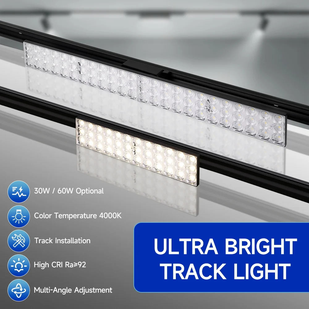 LED Track Spotlight Set,Dimmable Adjustable Rail Ceiling Lamp 220V Indoor LED Lighting Fixture For Home Shop Mall Decoration
