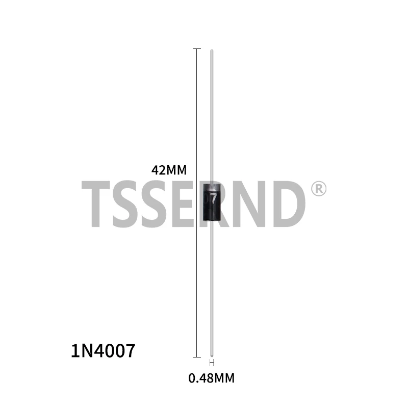 1N4007 100 pçs/lote 4007 1A 1000V DO-41 Diodo Retificador Novo