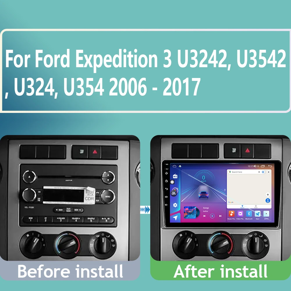 Car For Ford Expedition 3 U3242, U3542, U324, U354 2006 - 2017 Video Player GPS Navigation Multimedia Stereo Carplay No 2din DVD