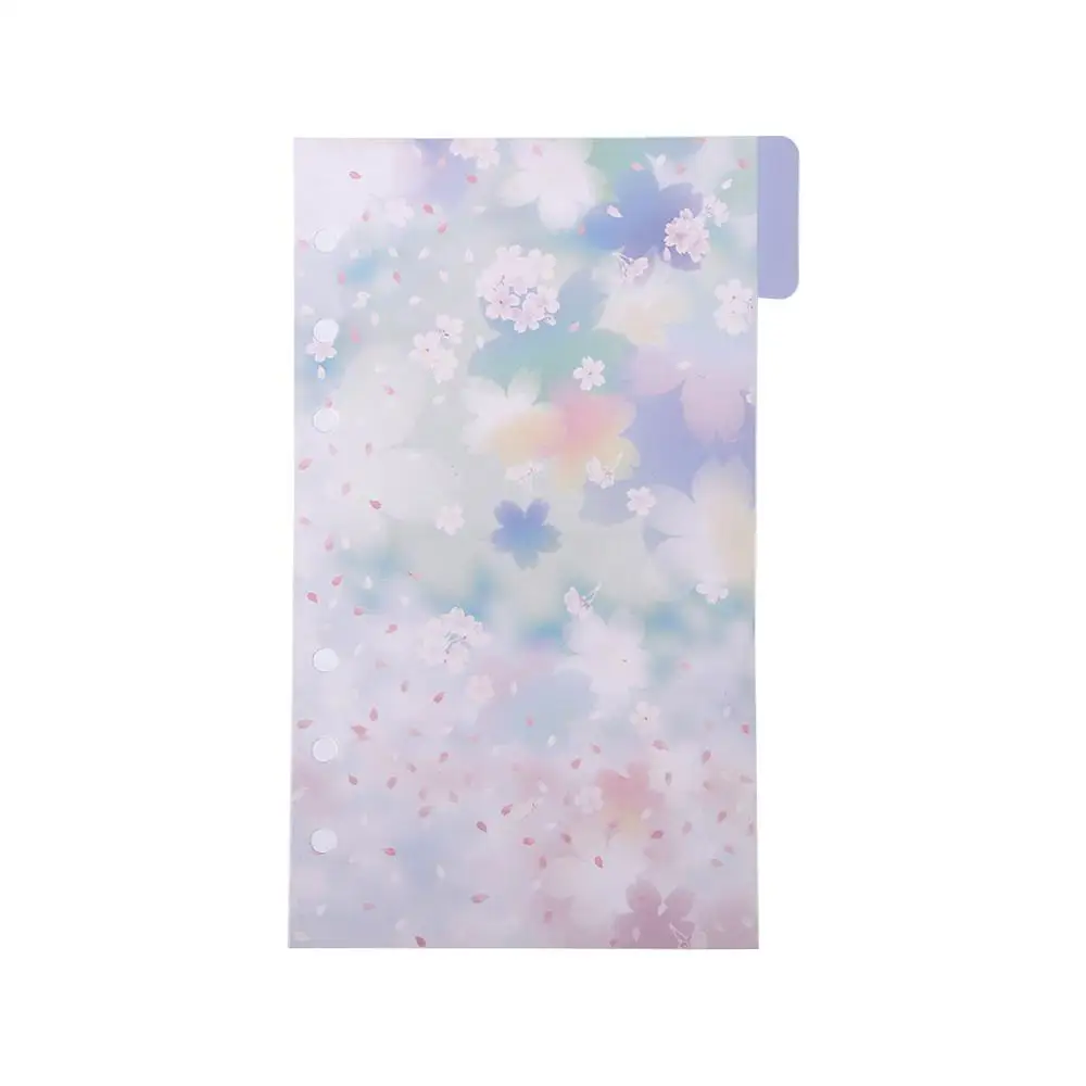 Indexing Cards 6-Ring Binder A5 A6 Notebook Divider Index Binder Index Page Loose Leaf Separator Page Cherry Blossoms Style