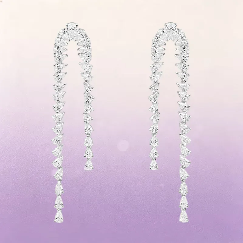 ZPFF 925 Sterling Silver Water Droplet Shaped Tassels Ring Earrings Bracelet Women's Classic Luxury Fashion Charm Trendy Jewelr 5
