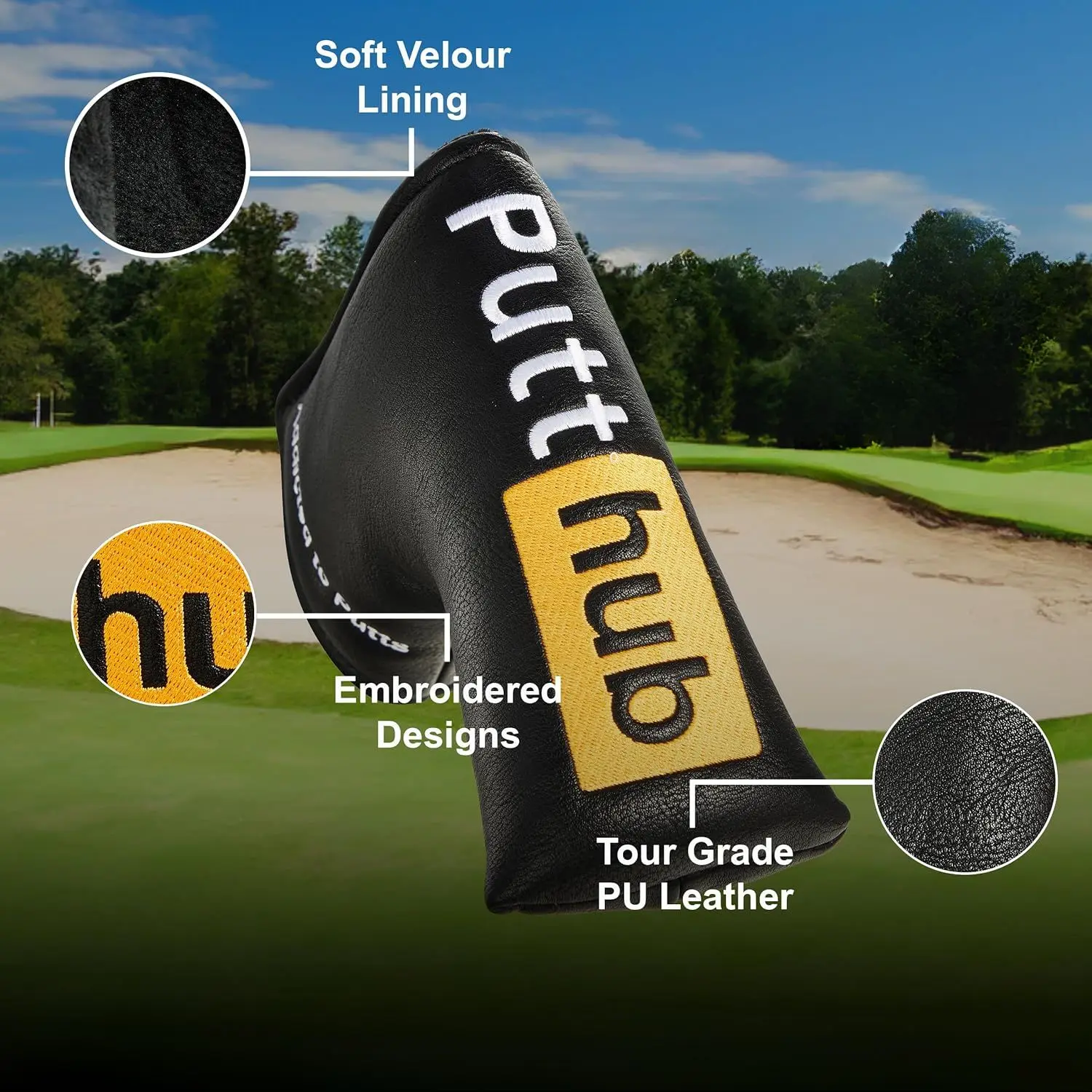 Golf Funny Putter Cover - PuttHub Mallet or Blade Style Cover | Perfect Joke Gift for Golfer - Funny Novelty Golf Gift Idea