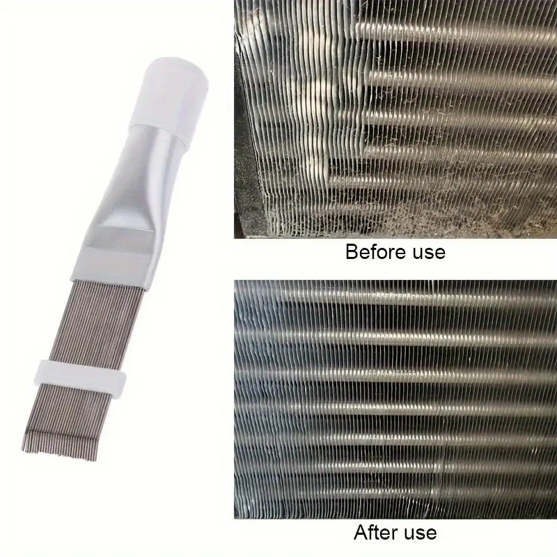 1-piece Air Conditioner Fin Cleaning Comb Stainless Steel Brush Fin Straightener Air Conditioner Cleaning Tool