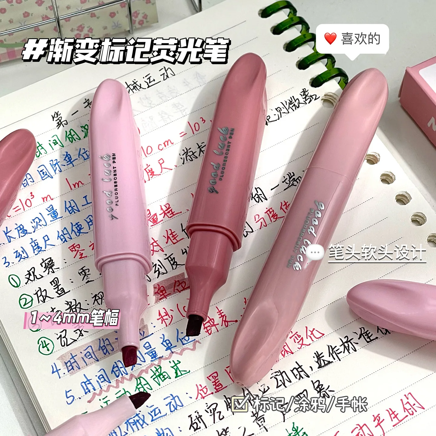 4 Colors Set Morandi Dual Tip Highlighters Pastel Fluorescent Marker Pens Cute Aesthetic Highlight Pens For Student