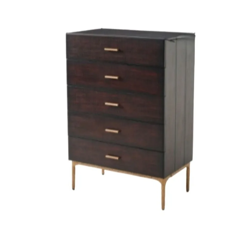 

Bharti wood chest of drawers, Nordic medieval style, silent retro expression storage, bedroom cabinet
