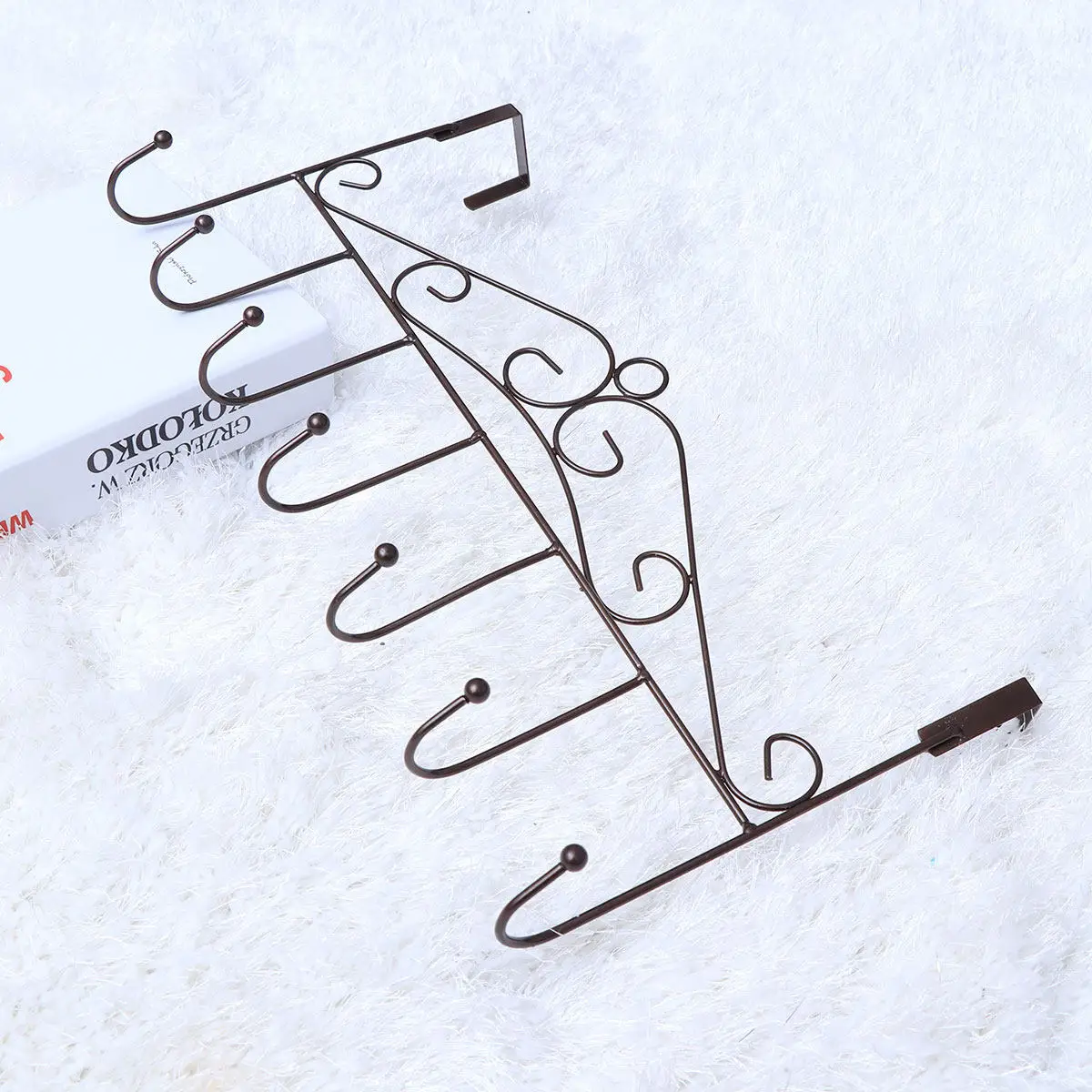 

7 Hooks Over Door Hanger No Drill No Damage Heavy Duty Door Mounted Hanging Rack for Towel Coat Scarf Hat Bag Clothes Iron