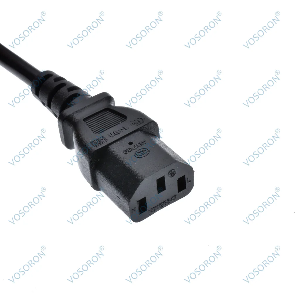 CEE7/7 European Straight Schuko to IEC C13 Power Cords, 10A/16A, 250V, H05VV-F 0.75mm Cable ,Schuko to C13 Power cord,100cm