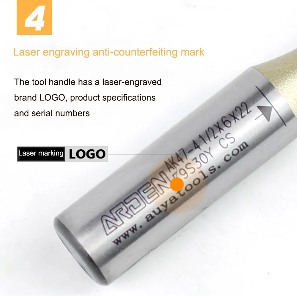 ARDEN Compression Bit Woodworking Double Veneer Cutting Compound Spiral Router Bit Engraving Machine Cutting Tool AK47-4