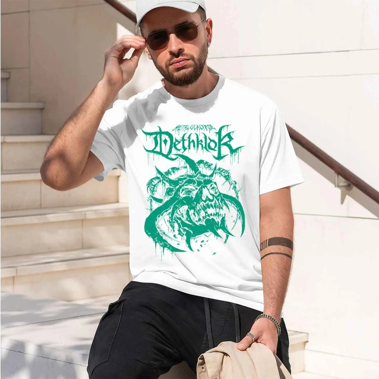 2026 New Model DETHKLOK DEADFACE Print TEE Hip Hop Unisex Streetwear Cotton Short Sleeve Women/Men T-shirt Heavy Mental Casual M