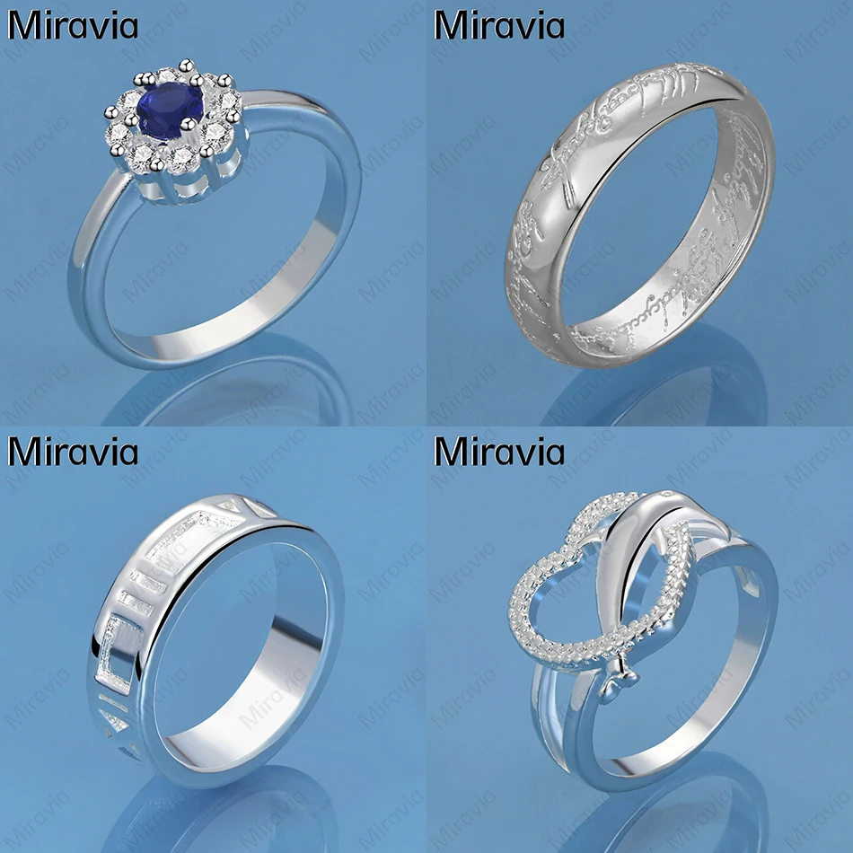 

Miravia 925 Sterling Silver Monogram Ring Light Luxury Simple Women'S Accessories Party Jewelry