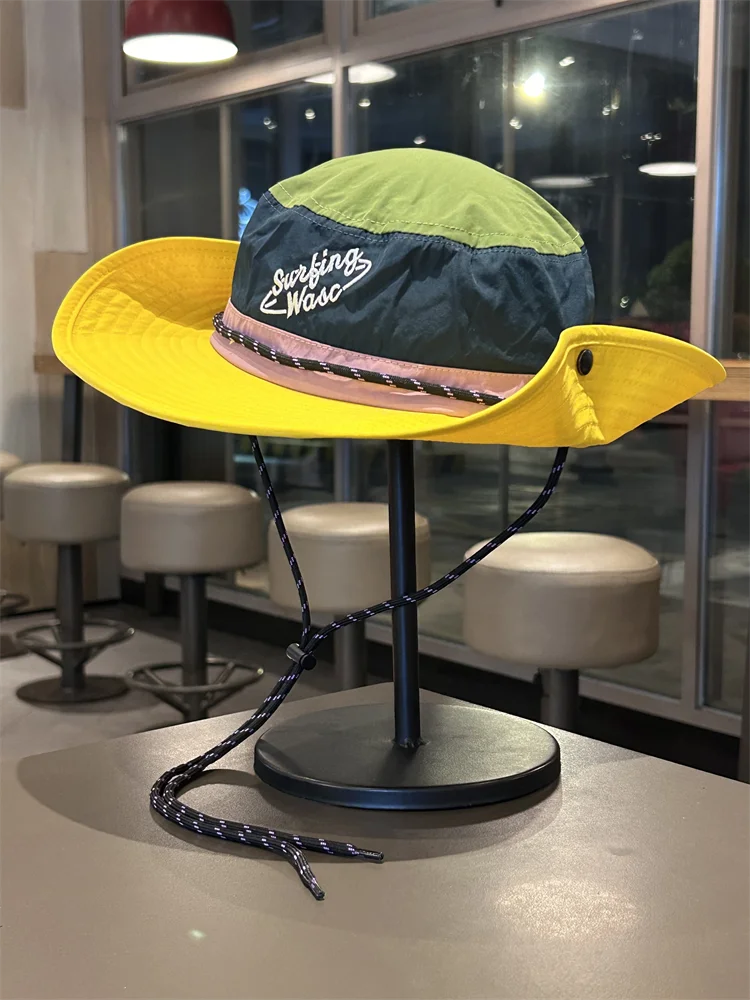 

Vintage denim bucket hat men and women summer big eaves sun hat