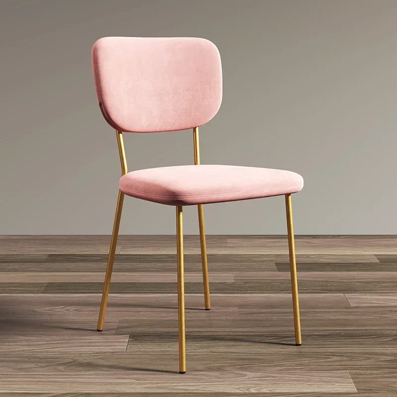 

A Metal Pink Living Room Chairs Velvet Portable Luxury Modern Dining Room Chair Gold Salon Home Furniture