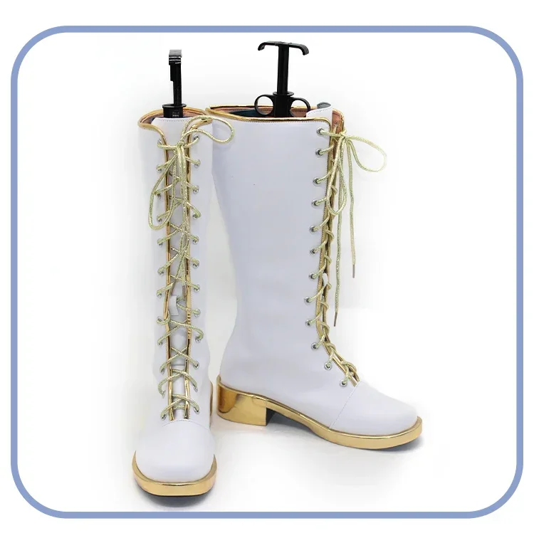 2026  Halloween  KPop Rumi Cosplay Shoes Women White Boots Halloween Carnival Party Role Playing Props