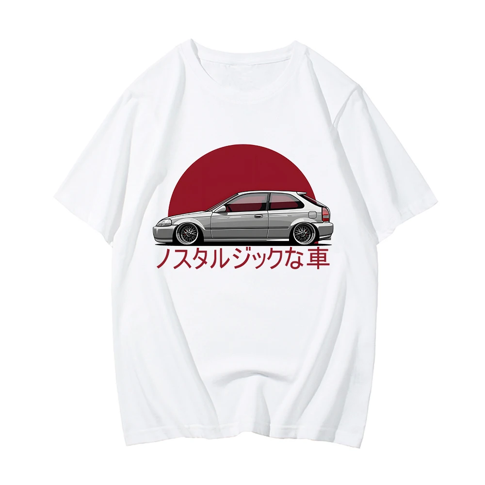 Jdm Car T Shirt Men Guy Large O-Neck High Quality Women Graphic Tshirts Harajuku New Arrival Cool Automotive Japanese Streetwear