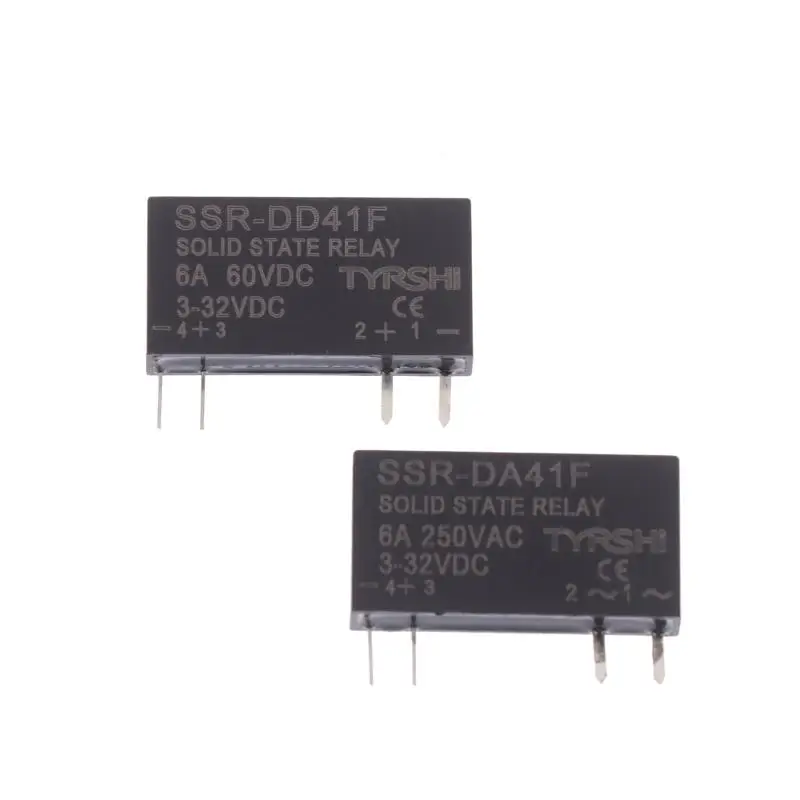 DC to DC 6A SSR-41FDD/41FDA Solid State Mini Relay: Non-contact Slim Relay Module, DIN Rail Suitable 3-32VDC