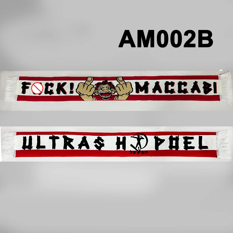 MHFC 145*18 cm Size Anti Maccabi Ultras Hapoel Scarf for Fans Double-faced Knitted AM002