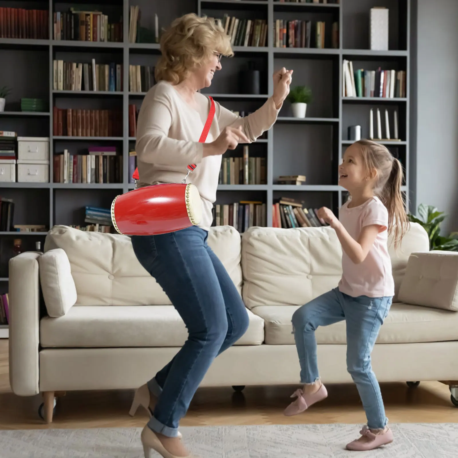 

Waist Drum Toys Tambourine for Kids Chinese Big Metal Tribal Drums Musical Instrument Adult Instrumentsfor Child