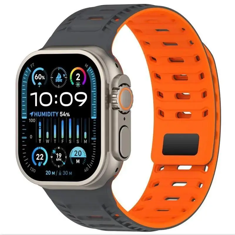 Silikon-Magnetbänder, Schlaufenarmband für Apple Watch 49 mm, 46 mm, 45 mm, 44 mm, 42 mm, für iWatch-Serie 11 10 9 8 7 6 5 4 3 2 SE 3 Ultra 3