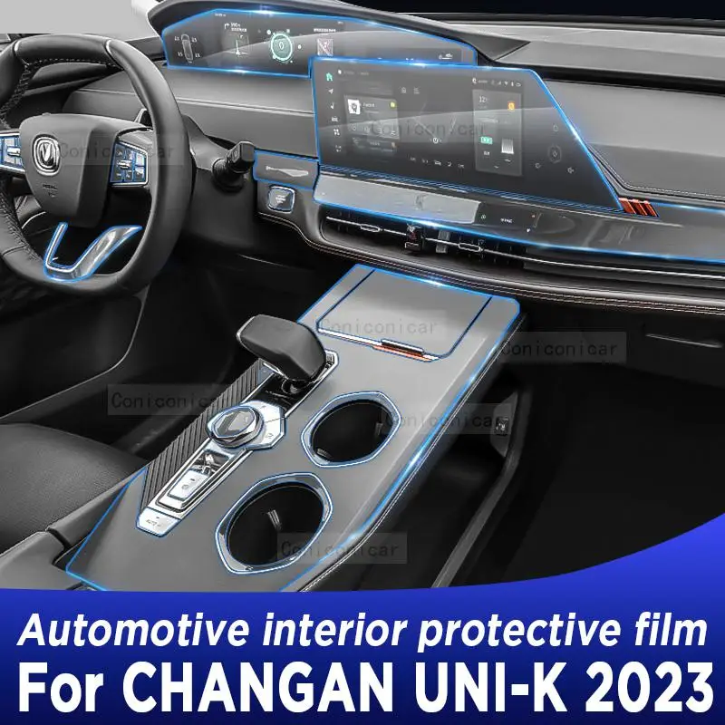 

For Changan UNI-K 2022 2023 Car Interior Center console Transparent TPU Protective film Anti-scratc Accessories