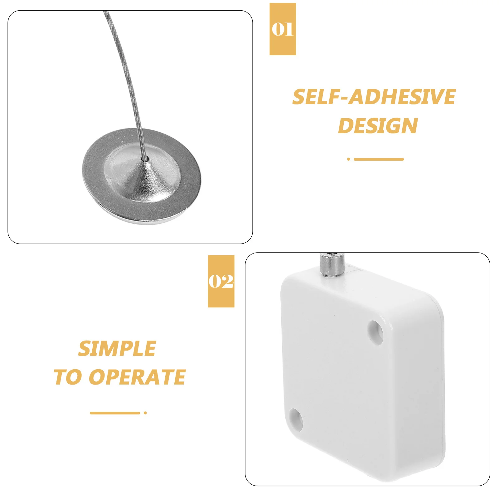 مجموعة واحدة من حامل أسلاك الفولاذ المقاوم للسرقة، صندوق كابل قابل للسحب، قفل أمان تلقائي من الفولاذ المقاوم للصدأ للمفاتيح، معدات السفر المدمجة #4