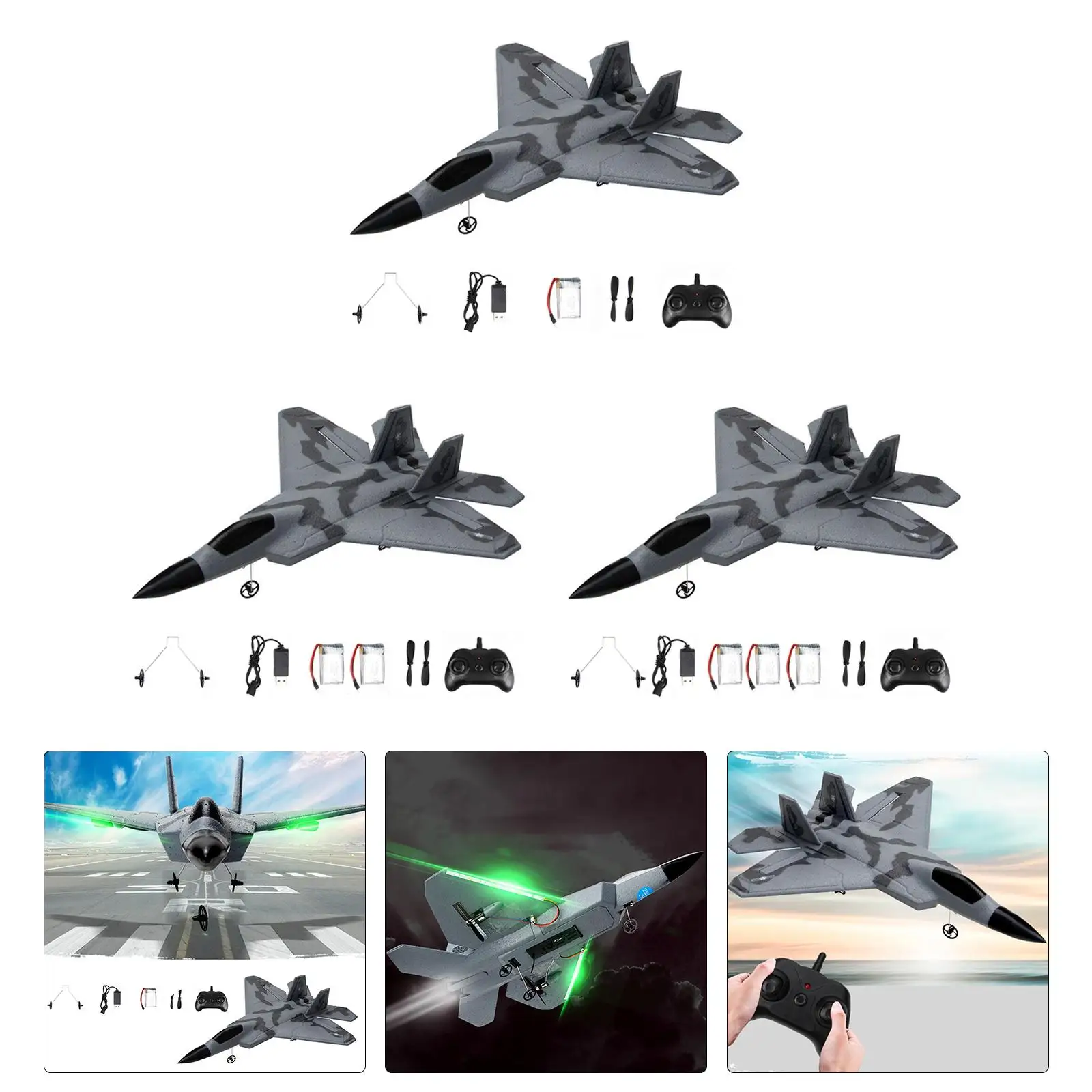 Jouets d'extérieur pour avion RC 2CH prêts à la planeur télécommandé 2.4G