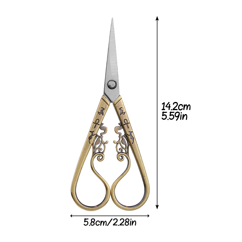 1Pc Retro Antique Vintage Scissors Flower Pattern Stainless Steel Scissor DIY Needlework Tools Tailor Scissor