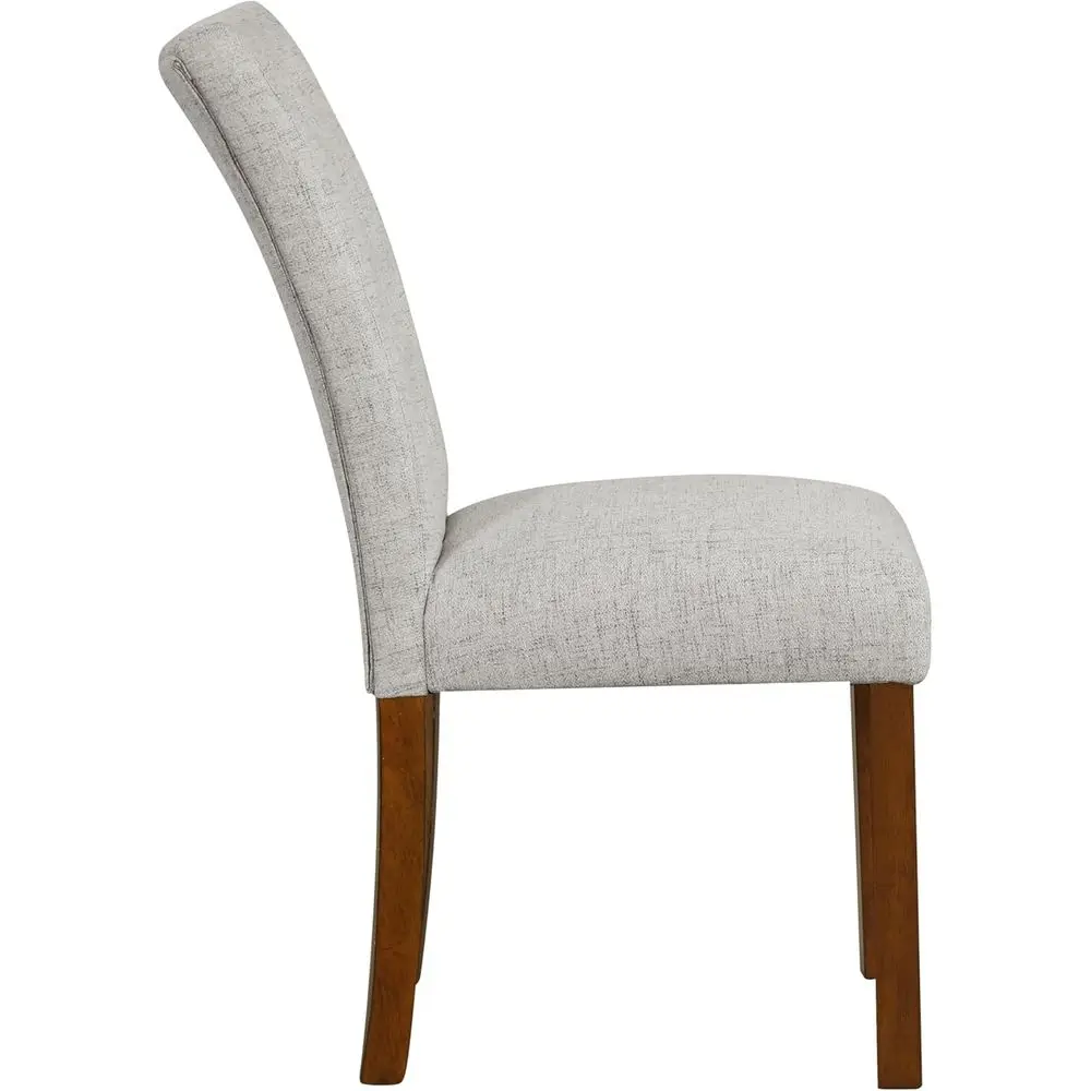 Button Tufted Fabric Dining Chairs - Neutral Textured Solid Woven (Set of 2)