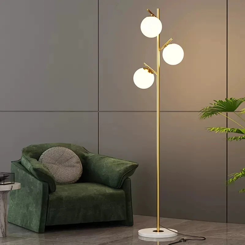 

Modern Creative Led Floor Lamp Lights Glass Ball Floor Lamp Living Room Bedroom Bedside Sofa Standing Lamp Indoor Lighting